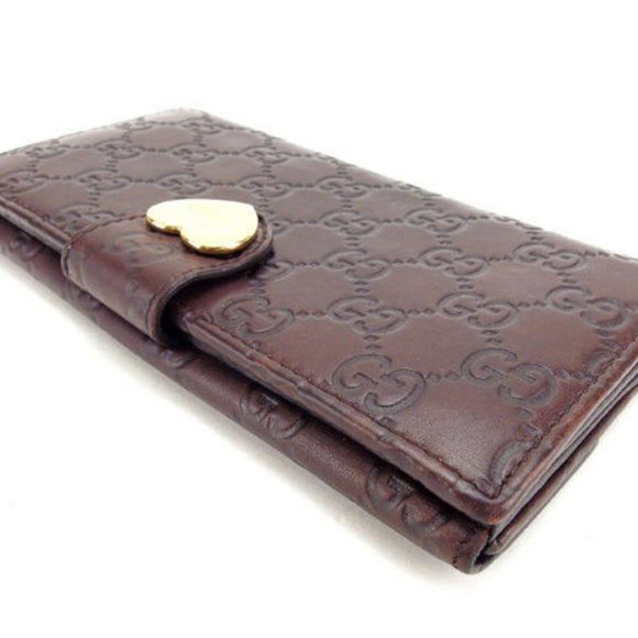 Gucci Wallet Purse Long Wallet Guccissima Brown Gold Woman Authentic Used Y3613 - Picture 6 of 6